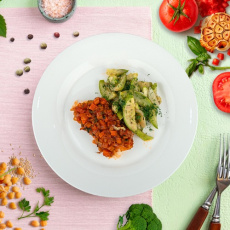 Рыба под маринадом с кабачками